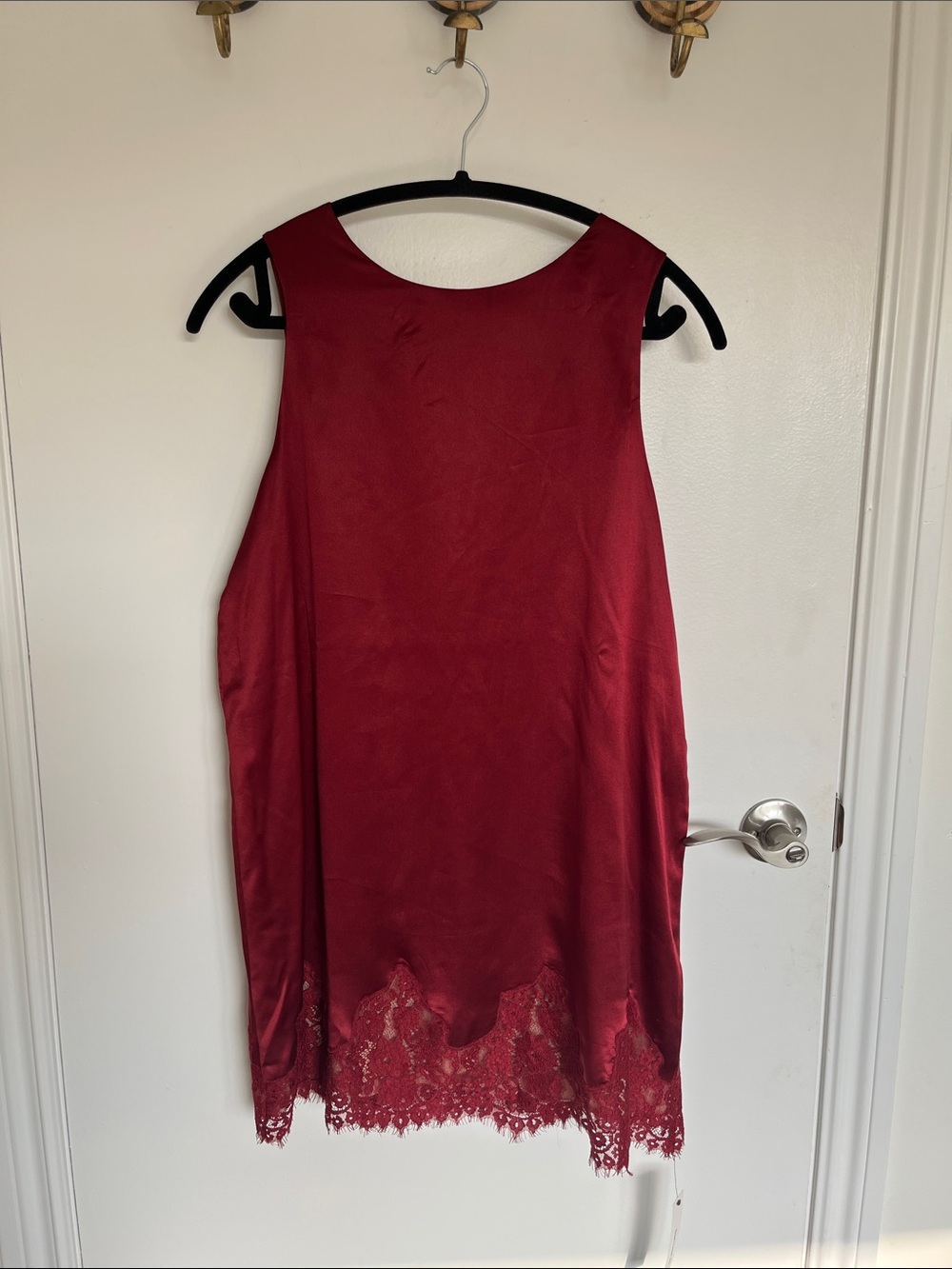 Reformation Women's Lace Hem Satin Slip Dress